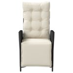 vidaXL Chaise inclinable de jardin et repose-pied noir résine tressée