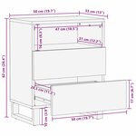 vidaXL Table de chevet - 50x33x60 cm  en bois de manguier massif