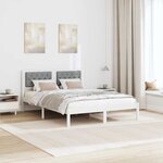 vidaXL Cadre de lit Gris clair 140 x 190 cm Pin massif