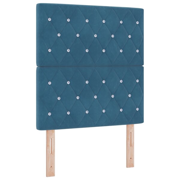 vidaXL Tête de Lit LED Bleue Foncée 80 cm en Velours