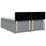 vidaXL Sommier à lattes de lit avec matelas Gris clair 180x200cm Tissu