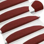 vidaXL Tapis d'escalier auto-adhésifs Semi-circulaire 15 Pièces Bordeaux