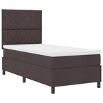 vidaXL Lit à ressorts avec matelas et LED marron foncé 90x200 cm en tissu