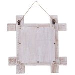 vidaXL Miroir à bûches Blanc 50x50 cm Bois de récupération massif