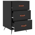 vidaXL Table de chevet noir 40x40x66 cm bois d'ingénierie