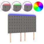 vidaXL Tête de lit à LED Gris foncé 144x5x118/128 cm Tissu
