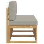 vidaXL 2 Pièce Sofa de milieu extérieur Bois d'Acacia Massif Blanc