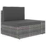 vidaXL Salon de jardin 9 Pièces Résine tressée Gris