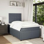 vidaXL Sommier à lattes de lit et matelas Gris foncé 120x200cm Velours