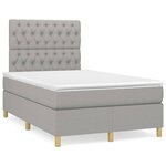 vidaXL Sommier à lattes de lit avec matelas Gris clair 120x200cm Tissu