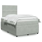 vidaXL Sommier à lattes de lit et matelas Gris clair 120x200cm Velours