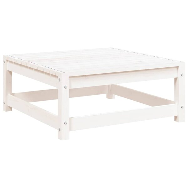 vidaXL Repose-pied de jardin blanc 70x70x30 cm bois de pin massif
