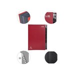 Trieur Rigide Economique Ordonator 32 Compartiments Numériques - 24x34cm - Rouge - X 6 - Exacompta