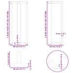 vidaXL Pieds de table de bar en forme de T 2 pièces noir 40 x 35 x (100-101) cm acier