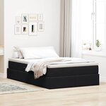 vidaXL Lit avec rangement et matelas Noir 120 x 200 cm Velours