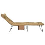 vidaXL Transat pliant avec coussin 2 Pièces Beige