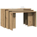 vidaXL Tables gigognes 3 Pièces chêne artisanal bois d'ingénierie