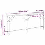 vidaXL Table Console Chêne Artisanal 180x23x75 cm Bois d'ingénierie