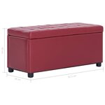 vidaXL Pouf de rangement 87 5 cm Rouge bordeaux Similicuir