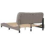 vidaXL Cadre de lit avec LED sans matelas taupe 140x190 cm tissu