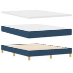 vidaXL Lit à ressort avec matelas et LED bleu 160x200 cm tissu
