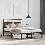 vidaXL Cadre de lit sans matelas chêne fumé 120x190 cm bois ingénierie