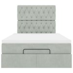 vidaXL Cadre de lit ottoman avec matelas gris clair 120x190 cm velours