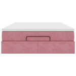 VidaXL Cadre de lit ottoman avec matelas rose 140x200 cm velours