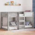 vidaXL Lit Superposé pour Enfants Gris béton 90 x 200 cm
