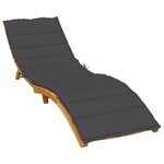 vidaXL Coussin de chaise longue anthracite mélangé 200x60x4 cm tissu