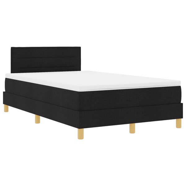 vidaXL Lit à ressort avec matelas et LED Noir 120x190 cm Tissu