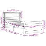 vidaXL Cadre de lit avec tête de lit sans matelas blanc 75x190 cm