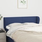 vidaXL Tête de lit avec oreilles Bleu 147x23x78/88 cm Tissu
