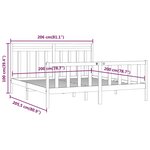vidaXL Cadre de lit Bois de pin massif 200x200 cm