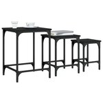 vidaXL Tables basses gigognes 3 Pièces noir bois d'ingénierie