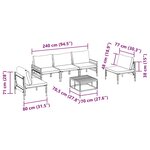 vidaXL Ensemble de canapé de jardin 6 Pièces Anthracite Acier