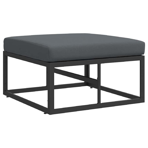 vidaXL Mobilier de jardin avec coussin Noir Aluminium