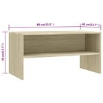 vidaXL Meuble TV Chêne sonoma 80x40x40 cm Bois d’ingénierie