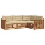 vidaXL Ensemble de canapés d'extérieur 4 Pièces Naturel et Beige