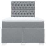 vidaXL Sommier à lattes de lit et matelas gris clair 120x190 cm tissu