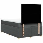 vidaXL Sommier à lattes de lit avec matelas gris foncé 120x190cm tissu