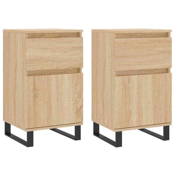 vidaXL Buffets 2 Pièces chêne sonoma 40x35x70 cm bois d'ingénierie