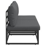 vidaXL Mobilier de jardin avec coussin avec oreiller Noir Aluminium