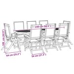 vidaXL Ensemble à manger de jardin 9Pièces bois d'acacia solide textilène