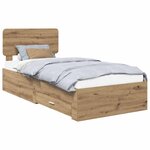 vidaXL Cadre de lit Chêne artisanal 100 x 200 cm Bois d'ingénierie