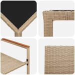 vidaXL Ensemble de salle à manger pour jardin 9 Pièces Beige