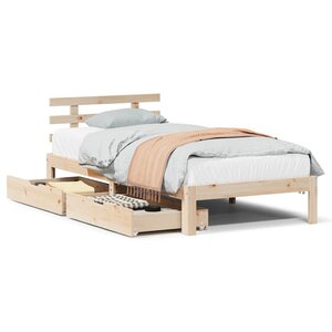 vidaXL Cadre de lit avec tiroirs sans matelas 90x190 cm