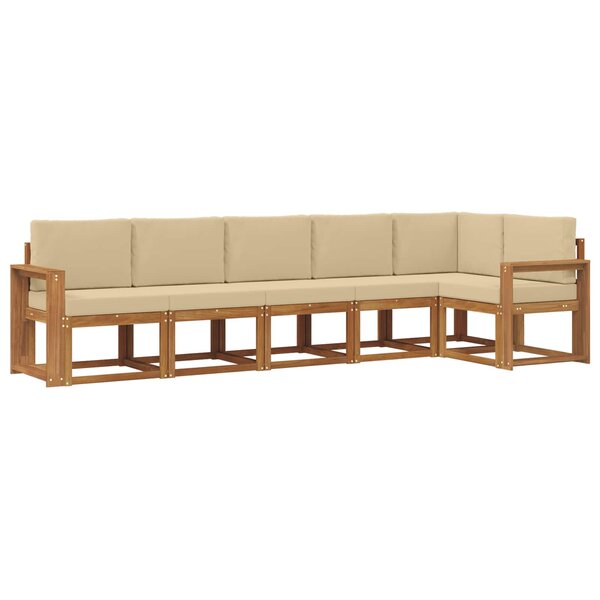 vidaXL Ensemble de canapés d'extérieur 6 Pièces Naturel et Beige