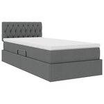 vidaXL Lit avec rangement et matelas Gris foncé 90 x 190 cm