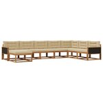vidaXL Ensemble de canapés d'extérieur 8 pc Naturel et Beige